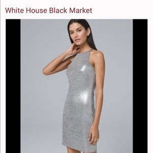 NWOT WHBM Metallic Halter Dress